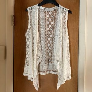 Tempted hearts crochet, knitted lace, vest.